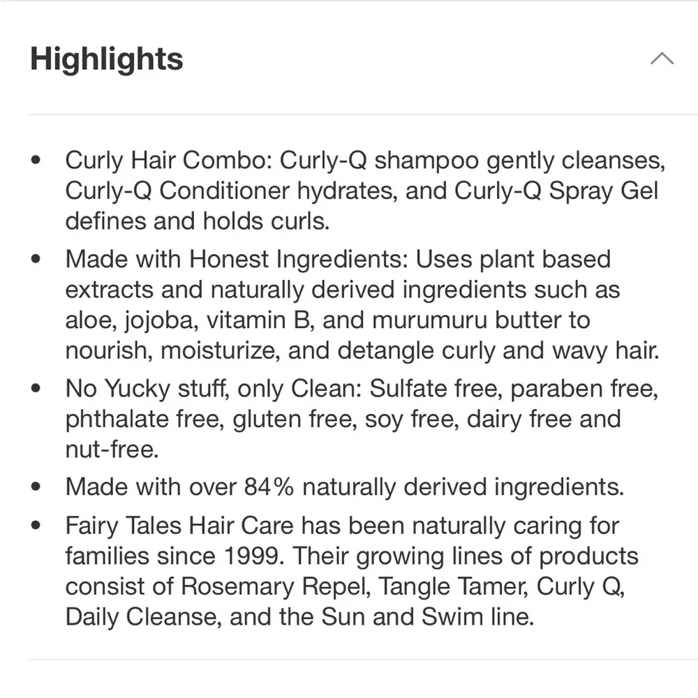 BNWT Fairy Tales Curl Shapers Curly-Q Travel Hair Care Set